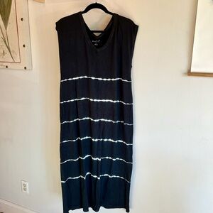 Knox Rose Black and White Striped Maxi Dress